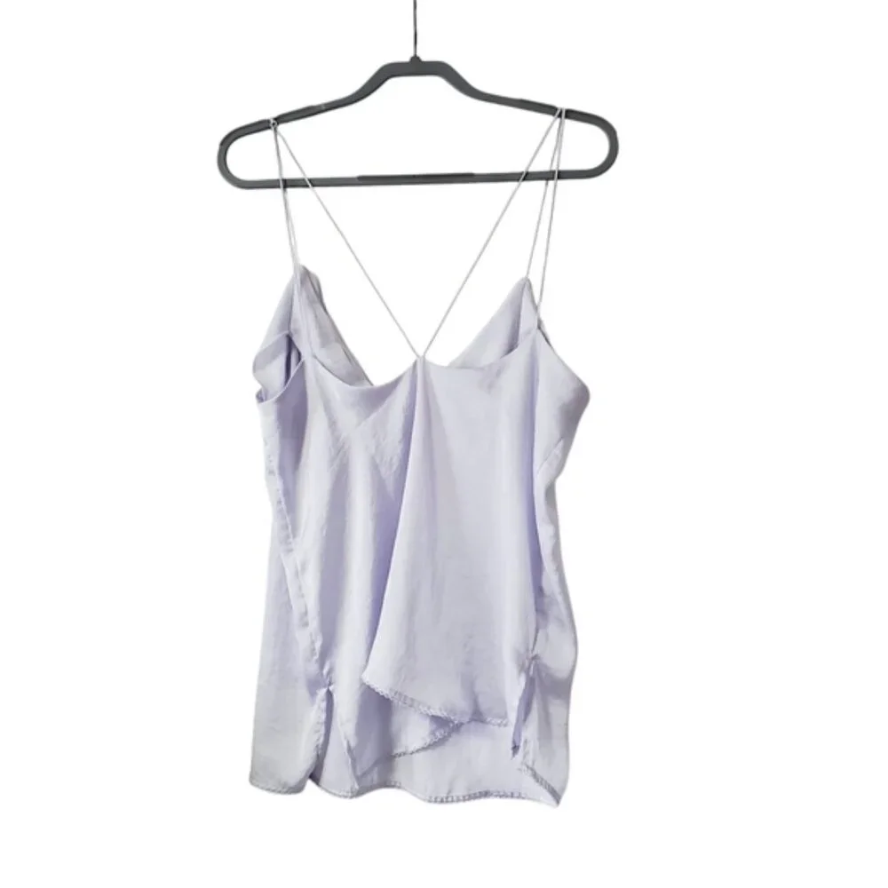 Free People Satin Y2K Romantic Fairy Lavender Camisole Top L - Picture 2 of 5